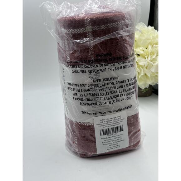 Little Korboose by April Nemeth Woven Cotton Throw Blanket RUST 50" x 60" New - Picture 4 of 7